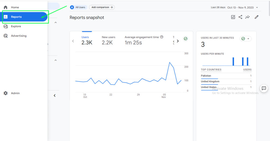 Step 2: Click on Reports