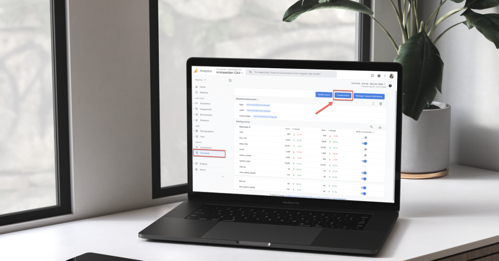 create an event for a form submission