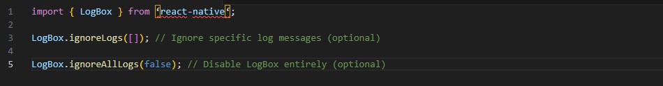enable LogBox in your ‘App.js file