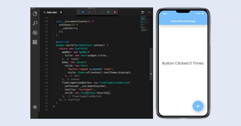 Flutter interface