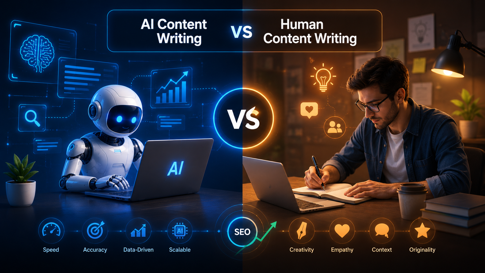AI Content Writing vs Human Content Writing: How to Optimize Your Process for AI SEO